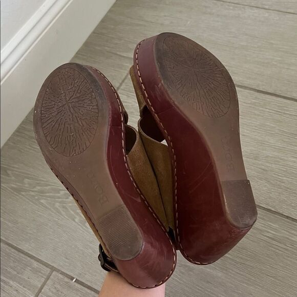 Born Emmy Wedge Sandals Women's Brown Leather Comfort Cross Strap Platform Sz 8 - Picture 6 of 7